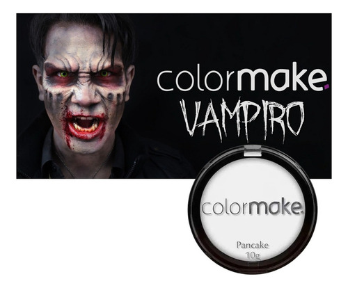 Kit Completo P/ Maquiagem Vampiro Halloween +3 Pancake